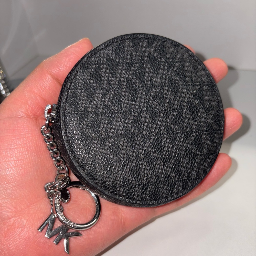 Michael Kors Black Round coin pouch
